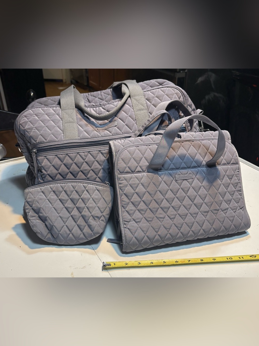 Vera Bradley 3 piece Travel bag set grey medium travel